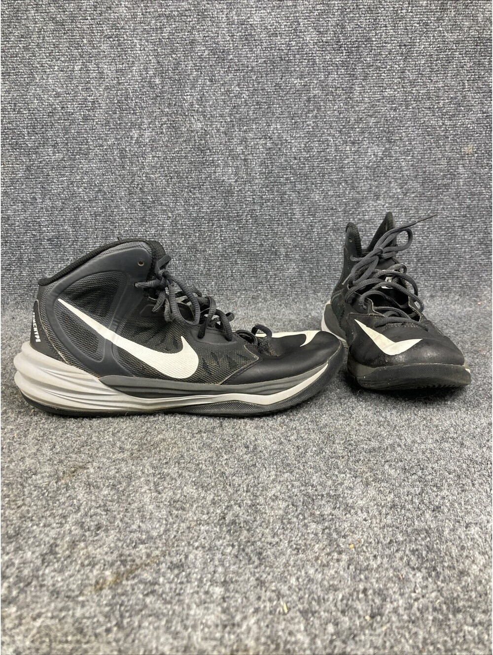 Nike Mens Size 8 PrimeHype DF 683705-002 Black & White Logo Basketball Shoes